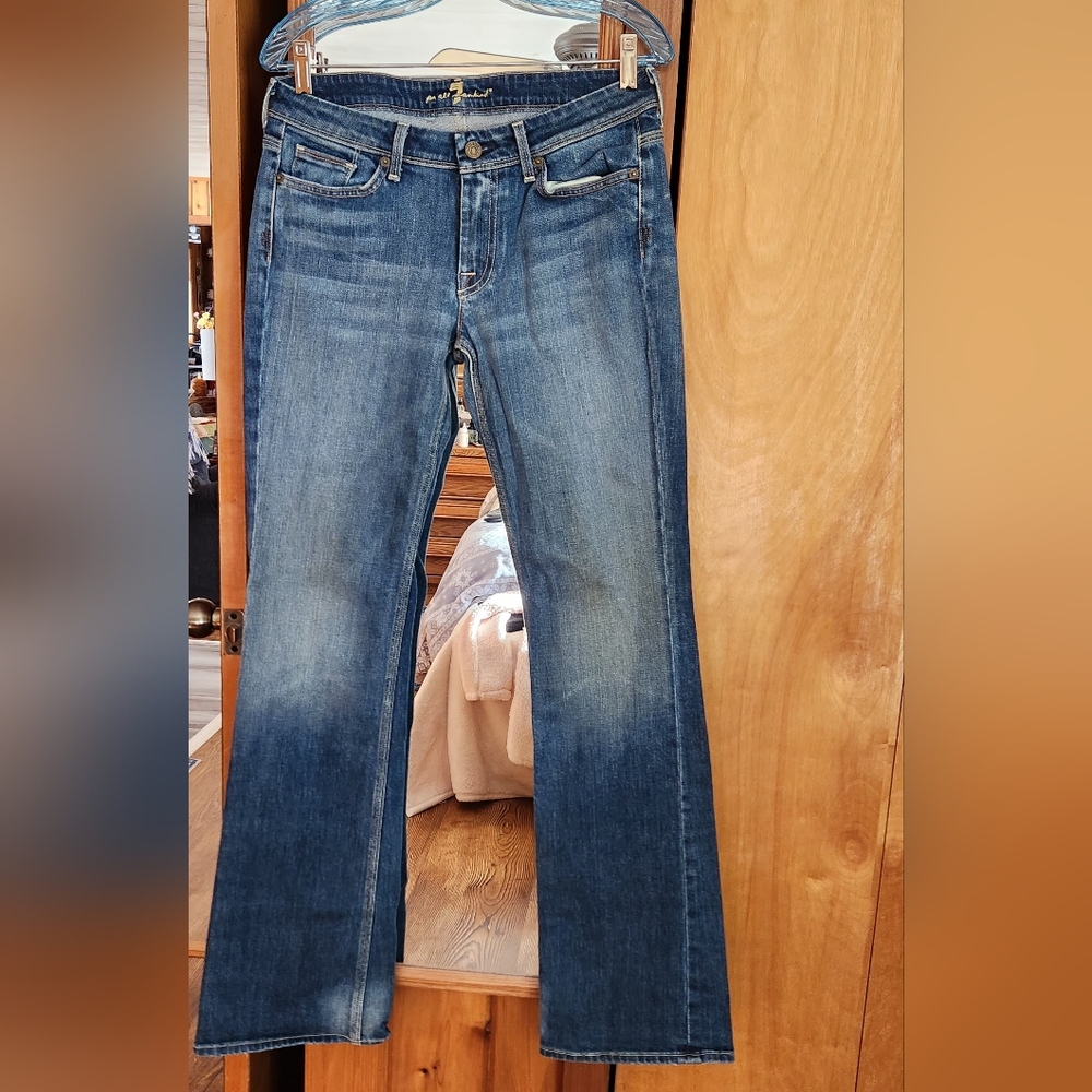 7 For All Mankind Dark Blue Flare Jeans